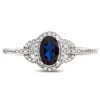 Sapphire & 1/7 Ct. Tw. Diamond Ring In 10K White Gold