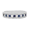 Sapphire & 1/3 Ct. Tw. Diamond Band In 10K White Gold