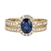 Sapphire & 1/2 Ct. Tw. Diamond Engagement Ring Set In 14K Yellow Gold