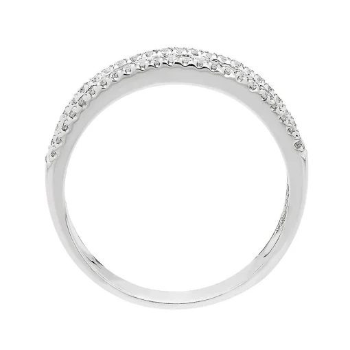 Sapphire & 1/3 Ct. Tw. Diamond Band In 10K White Gold