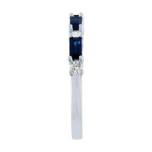 Sapphire & 1/5 Ct. Tw. Diamond Ring In 10K White Gold