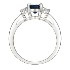 Sapphire & Diamond Ring In 14K White Gold (1/5 Ct. Tw.)