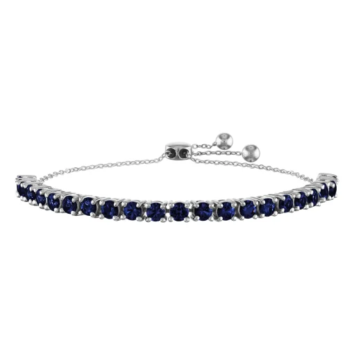Sapphire Bolo Bracelet In Sterling Silver