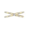 Scattered Diamond X Ring In 10K Yellow Gold (1/5 Ct. Tw.)
