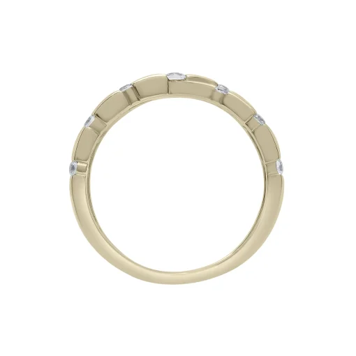 Scattered Diamond X Ring In 10K Yellow Gold (1/5 Ct. Tw.)