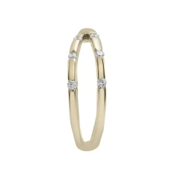 Scattered Diamond X Ring In 10K Yellow Gold (1/5 Ct. Tw.)