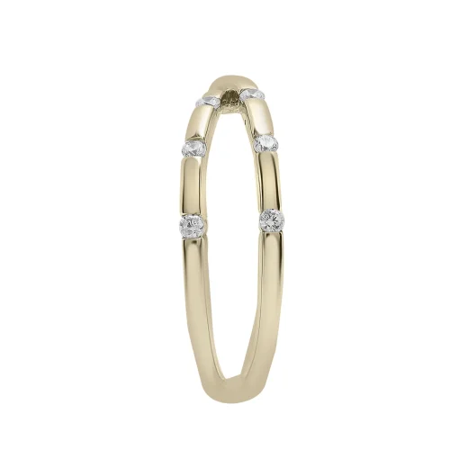 Scattered Diamond X Ring In 10K Yellow Gold (1/5 Ct. Tw.)
