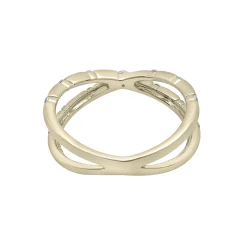 Scattered Diamond X Ring In 10K Yellow Gold (1/5 Ct. Tw.)