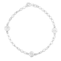 Seashell Anklet In Sterling Silver