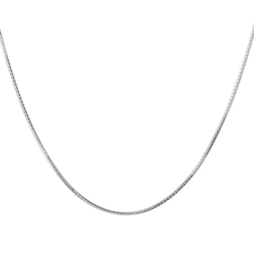 8-Sided Box Chain In Sterling Silver, 22"