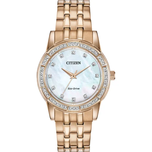 Silhouette Crystal Women's Watch In Rose Gold Tone Ion-Plated Stainless Steel, 31Mm
