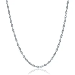 Singapore Chain In Sterling Silver, 20"