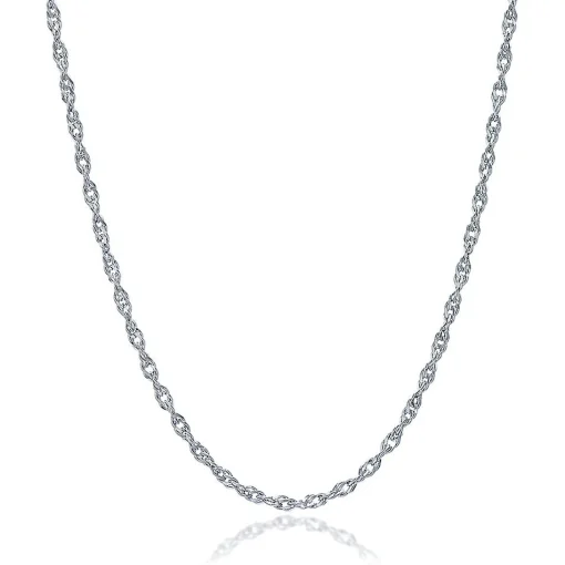 Singapore Chain In Sterling Silver, 20"