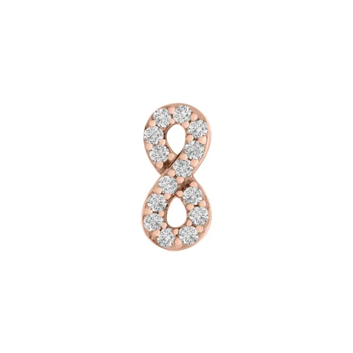 Single Stud Earring With Diamond Infinity Symbol