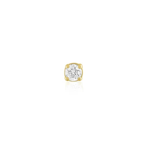 Single Stud Solitaire Diamond Accent Earring In 10K Yellow Gold