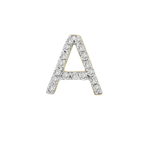 Single-Letter Stud Earring With Diamond Accents In