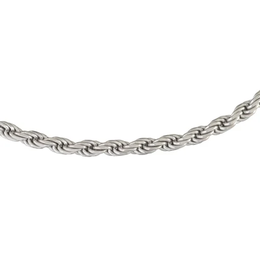 Solid Rope Chain Necklace In Sterling Silver, 22"