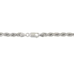 Solid Rope Chain Necklace In Sterling Silver, 22