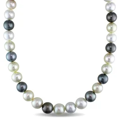 South Sea & Tahitian Pearl Necklace In 14K Yellow Gold