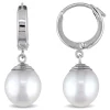 South Sea Pearl Drop Earrings In 14K White Gold