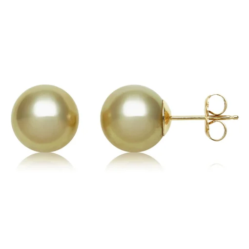 South Sea Pearl Earrings In 14K Yellow Gold