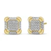 Square Diamond Cluster Stud Earrings In 10K Yellow Gold (1/3 Ct. Tw.)
