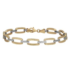 Stampato Bracelet In 14K Yellow & White Gold