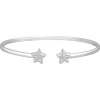 Star Cuff Bracelet With Diamond Accents In Sterling Silver
