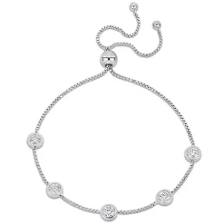 Station Bolo Bracelet With Moissanite In Sterling Silver (1 1/4 Ct. Tw.)