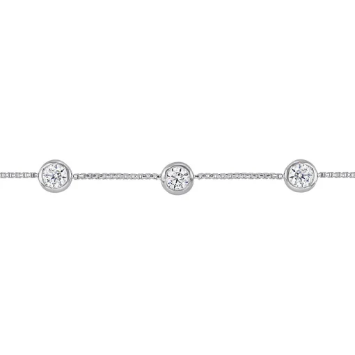 Station Bolo Bracelet With Moissanite In Sterling Silver (1 1/4 Ct. Tw.)
