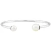 Sterling Silver Cuff With White Freshwater Cultured Pearl