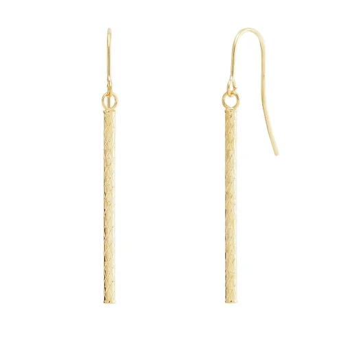 Stick Dangle Earring In 14K Yellow Gold