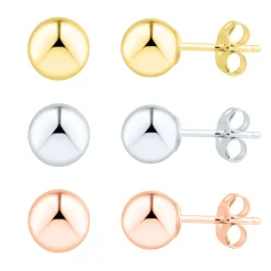 Stud Earrings Set In 14K Gold
