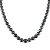 Tahitian Black Pearl Necklace In 14K White Gold, 8-10Mm, 18"