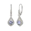 Tanzanite & 1/5 Ct. Tw. Diamond Drop Earrings In 10K White Gold