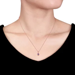 Tanzanite & Diamond Pendant In 10K Rose Gold
