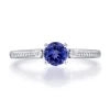 Tanzanite And Diamond Accent Stack Ring In 10K White Gold