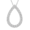 Teardrop Diamond Pendant In 10K White Gold (1/10 Ct. Tw.)