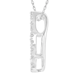 Teardrop Diamond Pendant In 10K White Gold (1/10 Ct. Tw.)