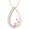 Teardrop Pendant With Diamond Accents In 10K Rose Gold