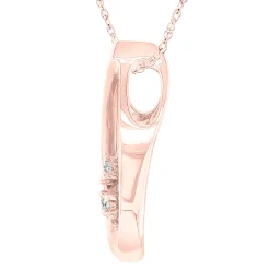 Teardrop Pendant With Diamond Accents In 10K Rose Gold