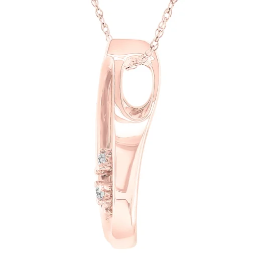 Teardrop Pendant With Diamond Accents In 10K Rose Gold