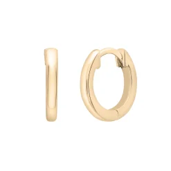 Thin Huggie Hoop Earrings In Vermeil, 12Mm