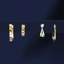 Thin Huggie Hoop Earrings In Vermeil, 12Mm