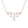 Three-Stone Diamond Accent Necklace In 10K Rose Gold
