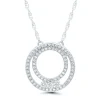 Three-Stone Diamond Double Circle Pendant In 10K White Gold (1/3 Ct. Tw.)