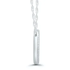 Three-Stone Diamond Double Circle Pendant In 10K White Gold (1/3 Ct. Tw.)