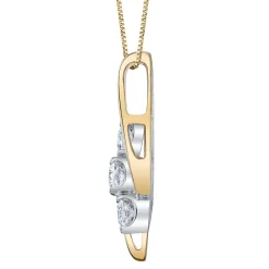 Three-Stone Diamond Pendant Swirl In 14K Yellow Gold (1/4 Ct. Tw.)