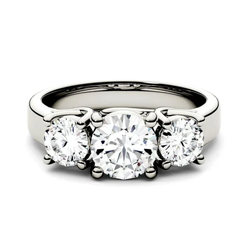 Three-Stone Moissanite Ring 14K White Gold (2 Ct. Tw.)