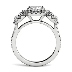 Three-Stone Moissanite Ring In 14K White Gold (2 1/10 Ct. Tw.)